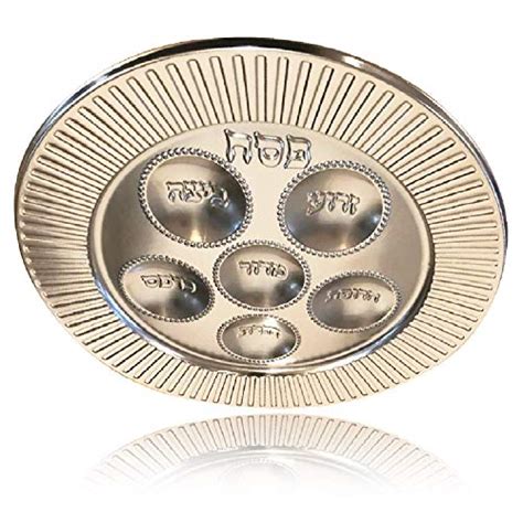 Passover Plastic Seder Plate Pack Traditional Silver