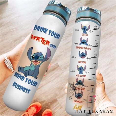 Stitch Water Bottle Tracker, Stitch Drink Bottle, Disney Water Bottle ...