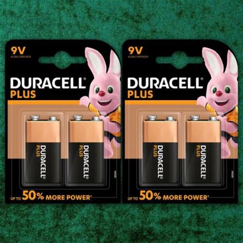 4 Pack Duracell Plus Power 9v 6lr61 Mn1604 Pp3 Alkaline Batteries Smoke Alarm Ebay