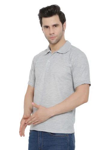 Cotton Plain Promotional Men Grey Collar Neck T Shirt At Rs 250piece In New Delhi