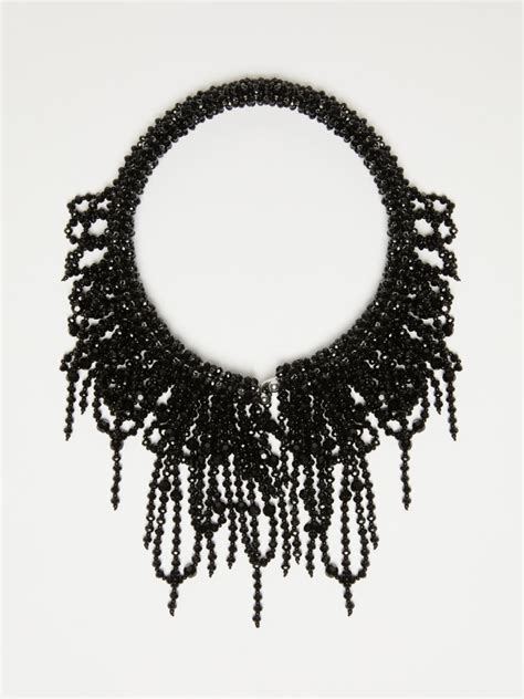 Collier Avec Cascade De Perles Noir Ulivo Max Mara