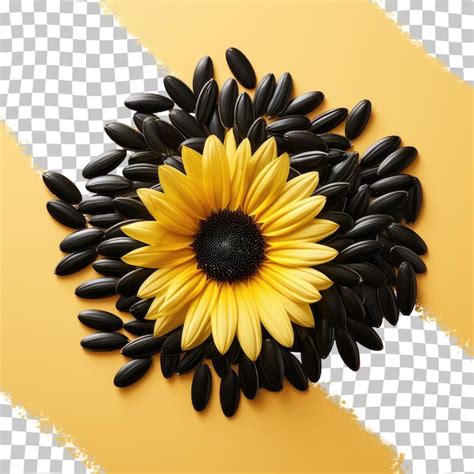 Premium PSD Black Sunflower Seeds Isolated On Transparent Background