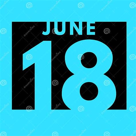 6月18日 单日日历图标日期月日历6月 库存例证 插画 包括有 计划程序 编号 平面 提示 212639390