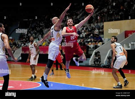 Lebanon S Wael Arakji Right Shoots Against Jordan S Zaid Abbas During