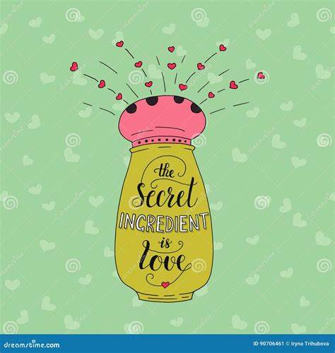 Unique Lettering Poster with a Phrase- the Secret Ingredient is Love