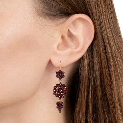 Victorian Bohemian Garnet Drop Earrings