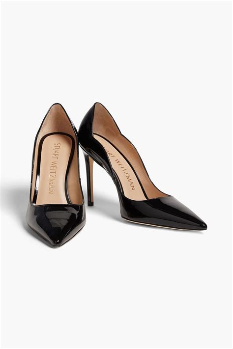 Stuart Weitzman Stuart Scalloped Patent Leather Pumps The Outnet