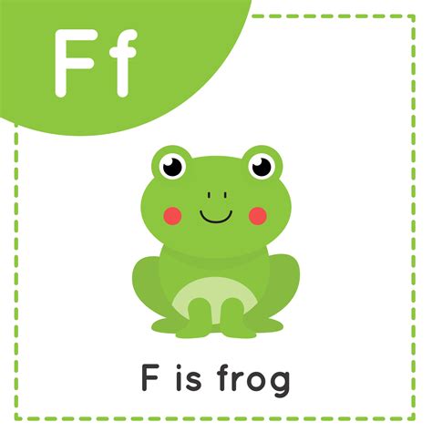 Learning English Alphabet For Kids Letter F Cute Cartoon Frog