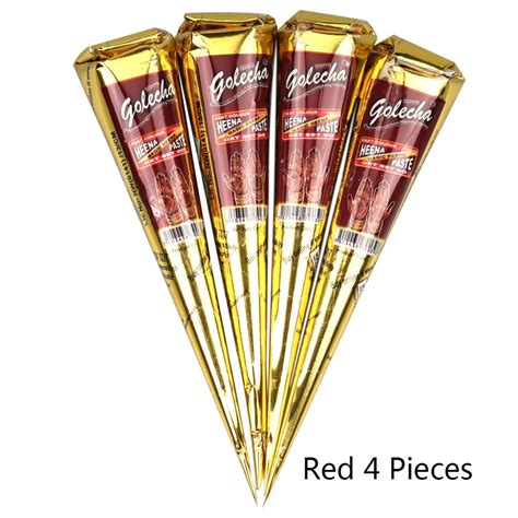 Golecha Black Brown Red White Henna Cones Indian Henna Tattoo Paste For