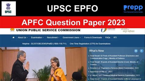 Upsc Epfo Apfc 2023 Question Paper With Answer Key Download Pdf