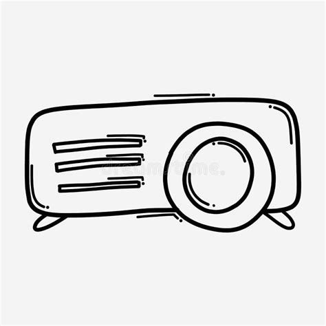 Projector Doodle Vector Icon. Drawing Sketch Illustration Hand Drawn ...