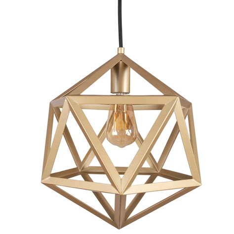 Lampa wisząca złota geometryczna nowoczesna do sypialni na stół loft