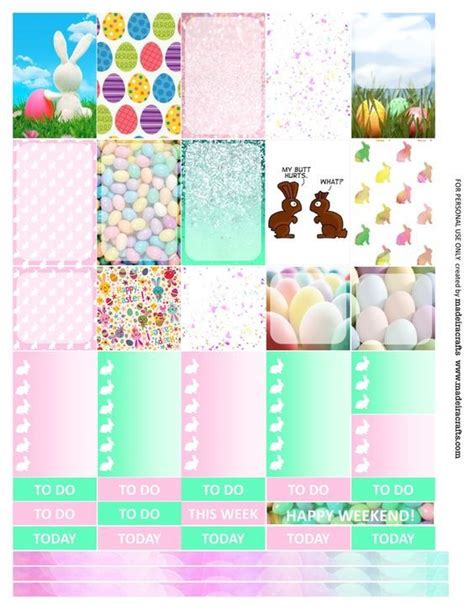 Easter Free Printable Planner Stickers For MAMBI Happy Planner Or Erin