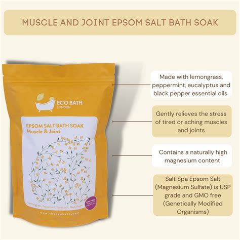 Eco Bath Muscle And Joint Epsom Salt Bath Soak Pouch 500g And 1000g Eco Bath London