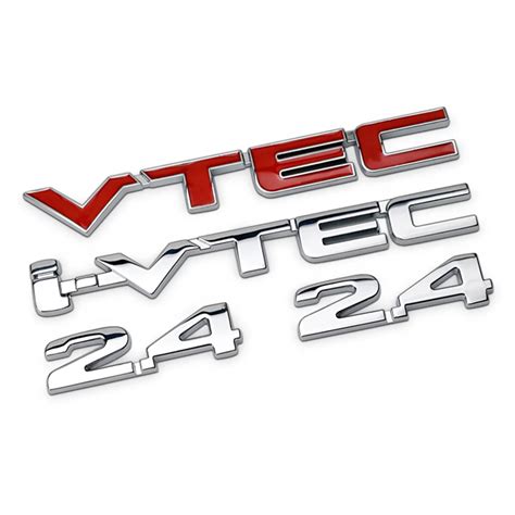 3d Metall Vtec Red Auto Car Stickers Emblem Badge Trunk Fender Tuning