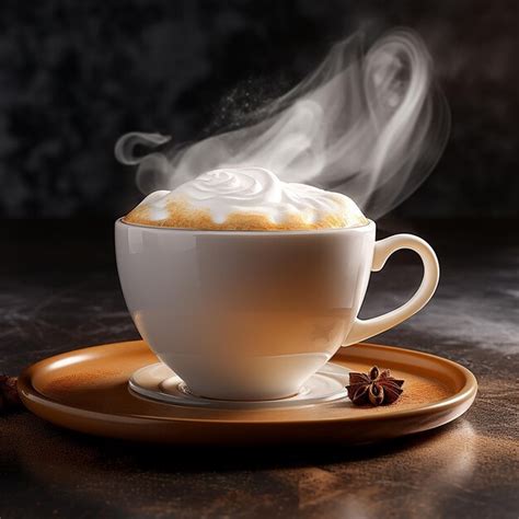 Taza steamy elixir de café caliente con espuma delicada Foto Premium