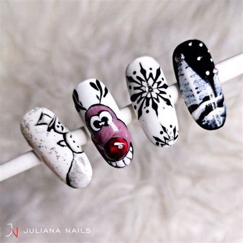 Bei Winter Nail Art Mit Paint Gel Darf Rudolph Das Rentier Nat Rlich