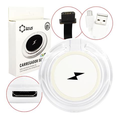 Carregador Sem Fio Indução Qi Receptor Universal Micro UsB