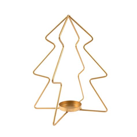 Gold Metal Christmas Tree Tealight Holder 24cm Hobbycraft