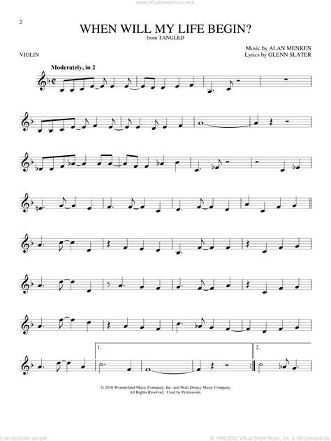 Disney Songs Violin Sheet Music