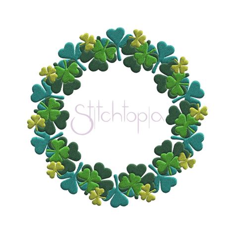 St Patricks Day Shamrock Embroidery Frame Round Sizes