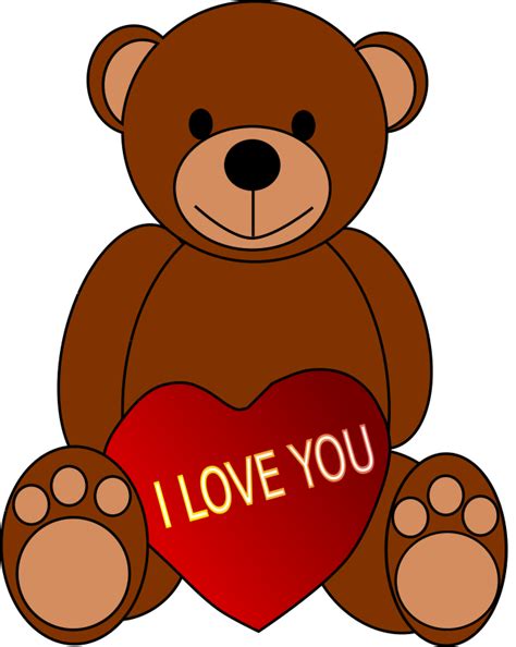 Valentine's Day Teddy Bear - Openclipart