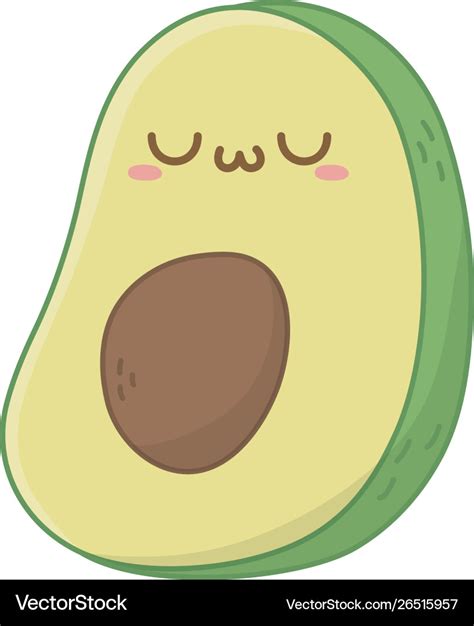 Kawaii Avocado Cartoon Design Royalty Free Vector Image