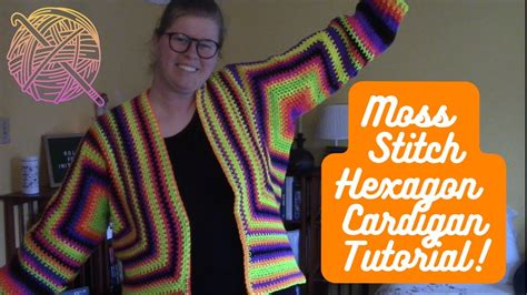 Moss Linen Stitch Hexagon Cardigan Easy Crochet Sweater Tutorial