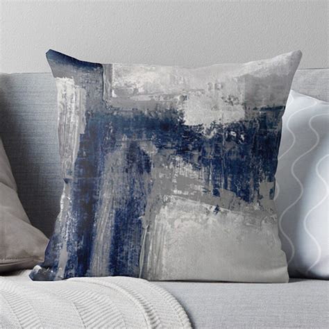 Abstract Grey And Blue Cushion Covers Uk Decorative Throw Etsy Uk Blue Living Room Decor Blue