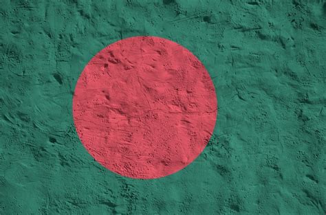 Premium Photo Bangladesh Flag Depicted In Bright Paint Colors On Old