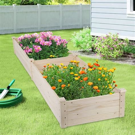 Niamvelo Garden Raise Bed Wood Planter Box Elevated Garden Bed For