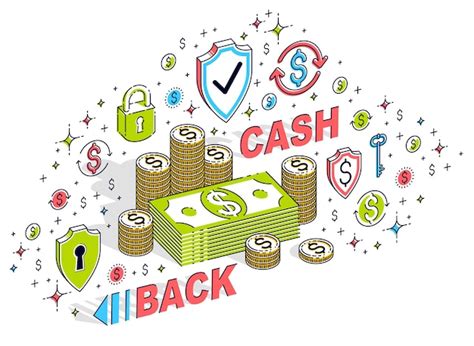 Premium Vector Cash Back Concept Cash Money Dollar Stacks And Cent