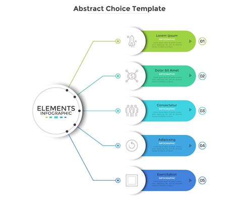 Premium Vector Circular Diagram Divided Into 5 Colorful Arrow Like Parts Concept Of Five