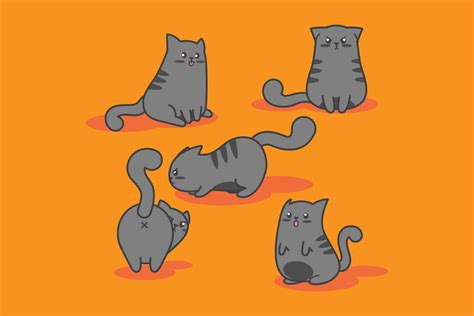 Black Chonky Cat Cartoon Collection Graphic By Ekaraksasa · Creative