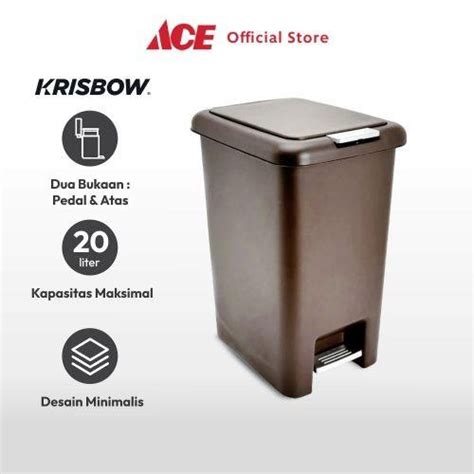 Jual Ace Krisbow 20 Ltr Tempat Sampah Plastik Cokelat Tua Shopee