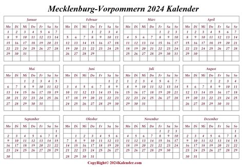 Kalender Mecklenburg Vorpommern Zum Ausdrucken Kalendar