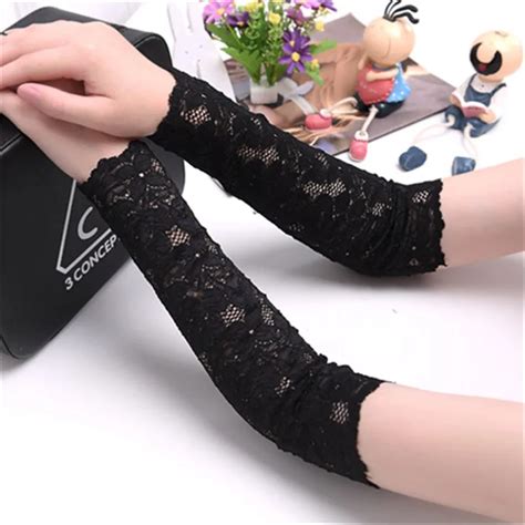 Women Lace Scar Covers Uv Sun Protection Driving Gloves Summer Arm Sleeves Arm Gloves Tattoo