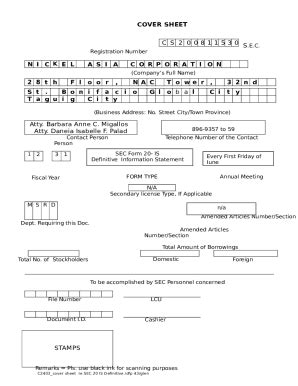 Fillable Online Fillable Online Cover Sheet Sec Registration