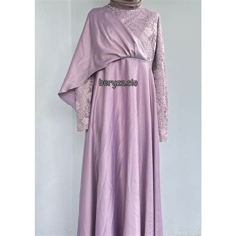 Jual Iskanti Dress Satin Roberto Gamis Brukat Seragam Bridesmaid