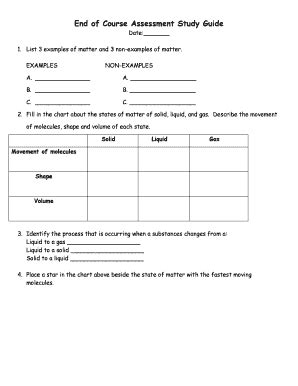 Fillable Online End Of Course Assessment Study Guide Fax Email Print