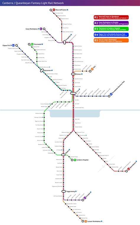 Fantasy light rail map : r/canberra