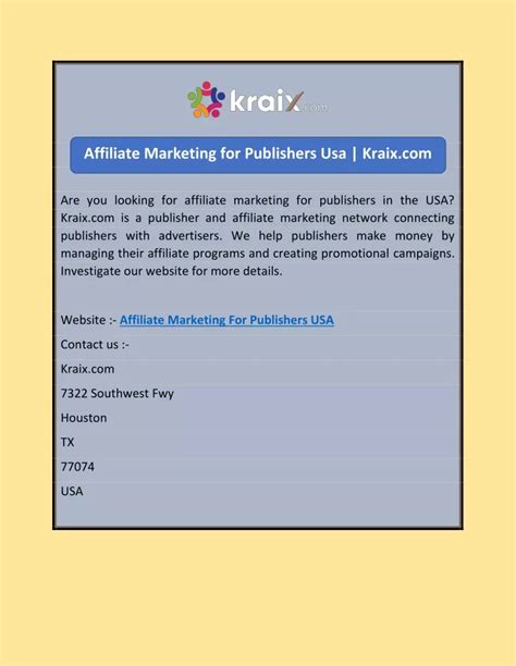 Ppt Affiliate Marketing For Publishers Usa Kraix Powerpoint