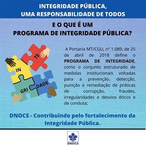 Definição de Programa de Integridade Departamento Nacional de Obras