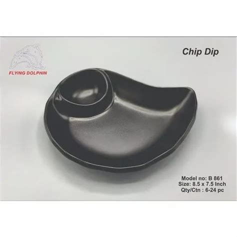 Flying Dolphin 8 5 X 7 5 Inch Melamine Black Chip Dip Bowl At Best