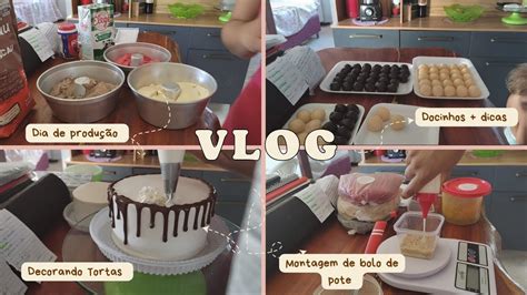 Vlog Dia De Produ O De Massa De Bolos Montagem Bolo De Pote