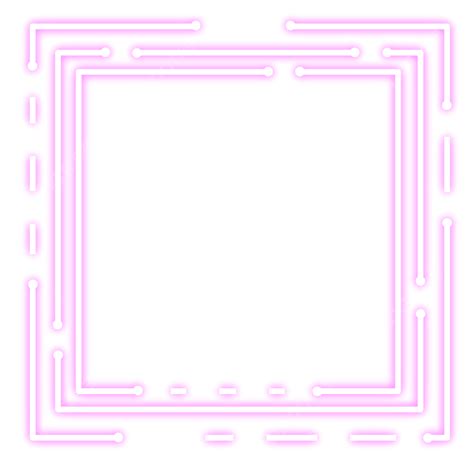 Square Pink Neon Light Frame Technology Theme Element Square Neon