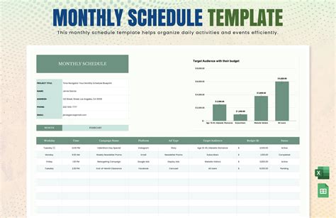 Monthly Schedule Templates in Excel - FREE Download | Template.net