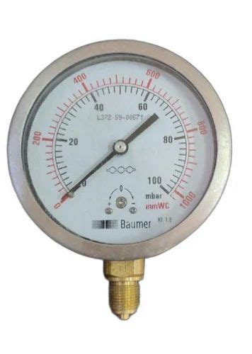 4 Inch 100 Mm Baumer L3725900671 Pressure Gauge MMWC 250 Bar At Rs