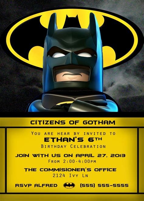 Pin By Rebecca Bernal On Lego Ninjago Birthday Party Lego Batman Birthday Batman Invitations