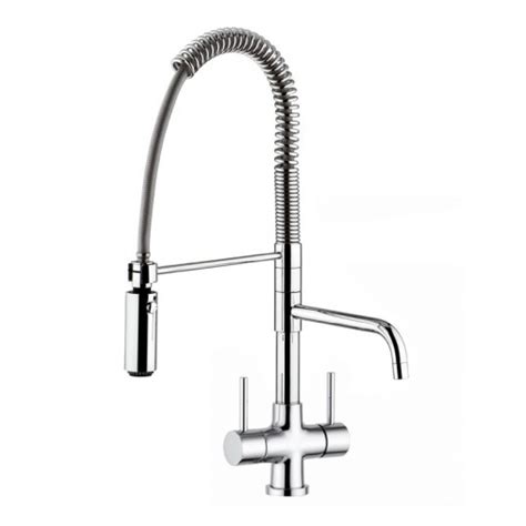 Designer Spiralfeder Drei Wege Wasserhahn LUXURY Chrom Vitalbrunnen